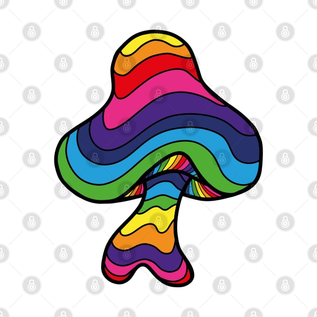 The Perfect Mushroom: Exotic Trippy Wavy Rainbow Stripes Contour Lines. by Ciara Shortall Art