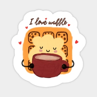 I Love Waffle for Breakfast  - Cute Waffle Magnet