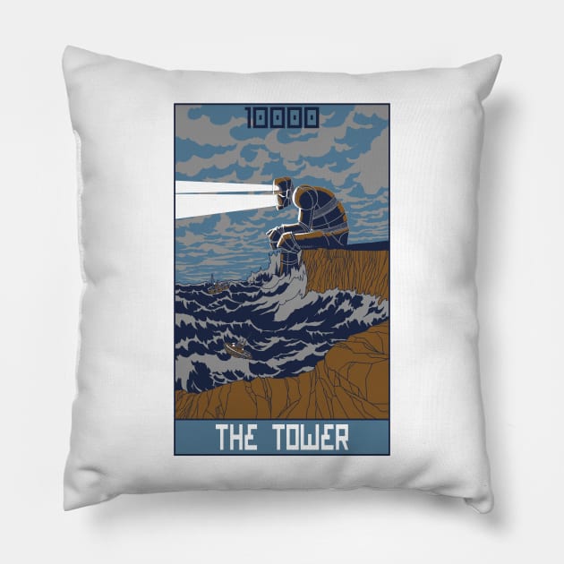 Robo Tarot: The Tower Pillow by PeterTheHague