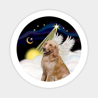 Golden Retriever Angel and Star Studded Sky Magnet