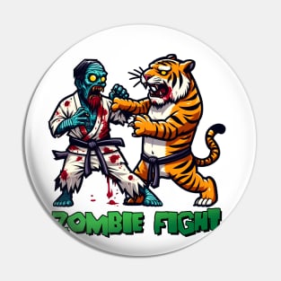 Tiger vs Zombie Fight Pin