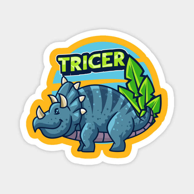 Cute Tricer Magnet by Harrisaputra