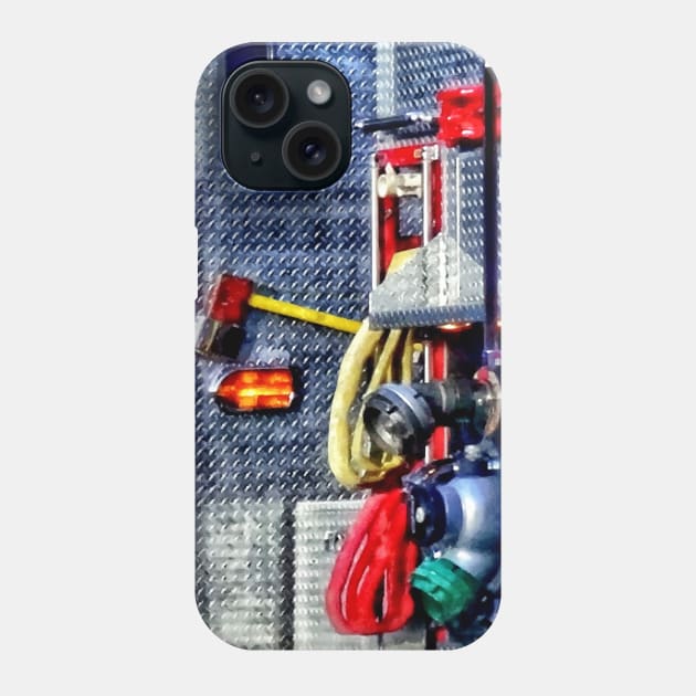 Fireman - Fire Truck With Hoses and Ax Phone Case by SusanSavad