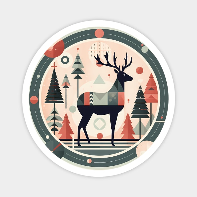 Deer in Ornament, Love Deers Magnet by logiamerch