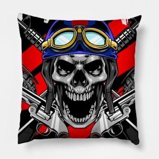 Skull Pilot 02 Pillow