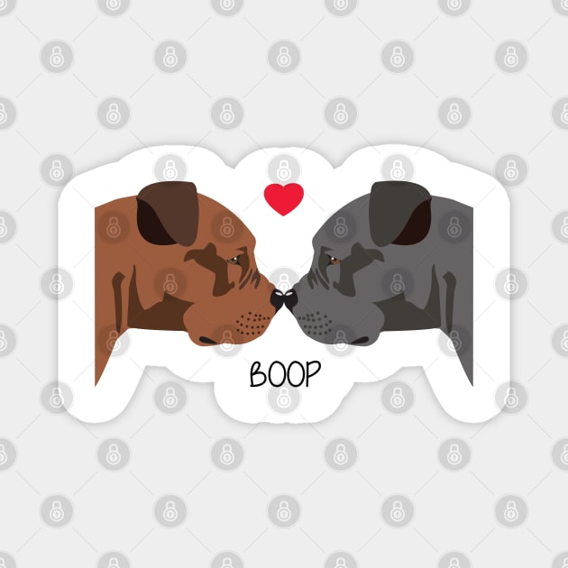 Pitbull Dog Boop I Love You Magnet by HotPinkStudio.Me