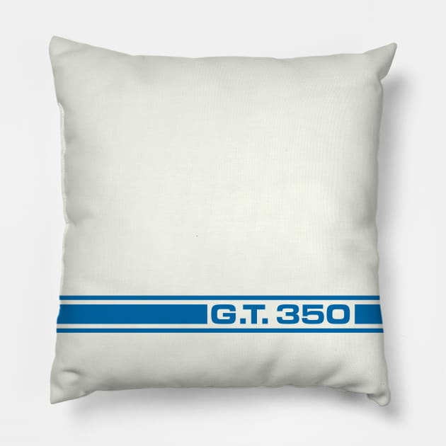 Shelby GT350 blue print Pillow by retropetrol