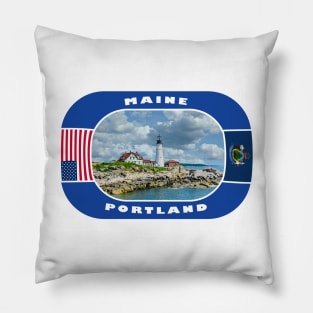 Maine, Portland City, USA Pillow