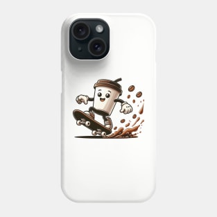 Skateboarding Coffee Cup | Gift for Skateboarding Coffee Lovers Phone Case