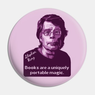 Stephen King Portrait and Quote Pin