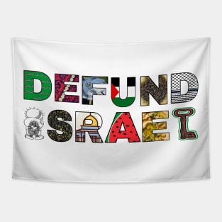 Defund Israel - Palestine Symbols - Front Tapestry