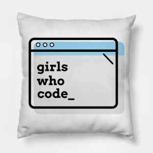 Girls Who Code Blue Pillow