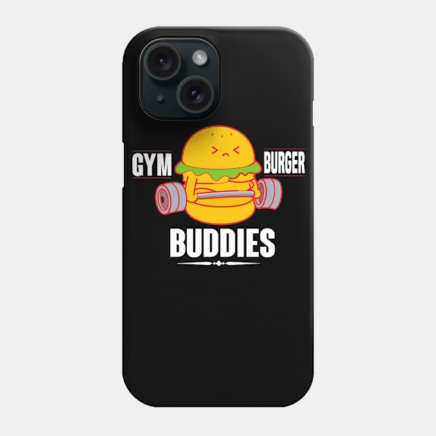 Gym Burger Buddies Funny Burger Excercise Joke Phone Case by Bubbly Tea