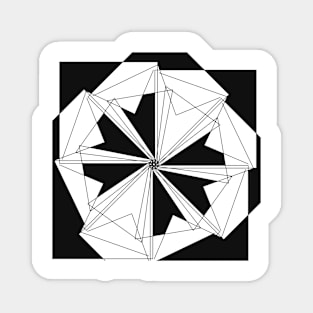 Black White Mandala Geometric flower Magnet