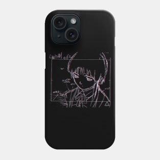 Lain Iwakura 3D Sketch 001 - White on Black Phone Case