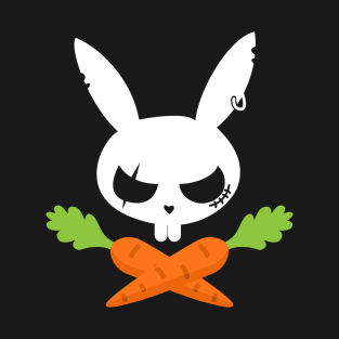 Bunny Rabbit Pirate Skull _ Carrot Bones Funny Easter T-Shirt