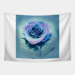 Cerulean-lila turquoise blue rose Tapestry