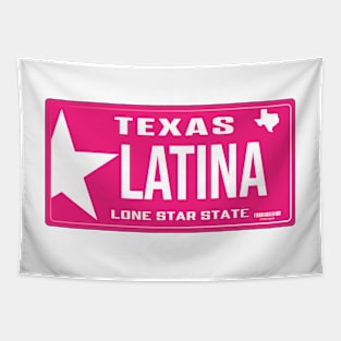 Latina Texas License Plate Tapestry