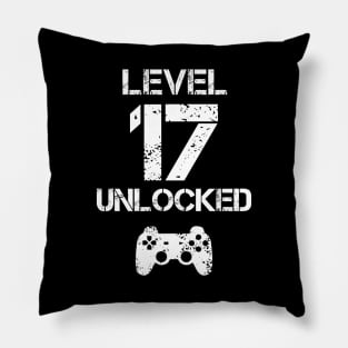 Level 17 Unlocked T-Shirt - 17th Birthday Gift Pillow