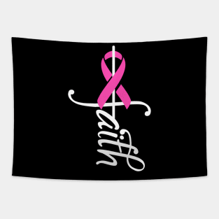 Faith Cancer Support Ribbon Breast Cancer Awareness Tapestry