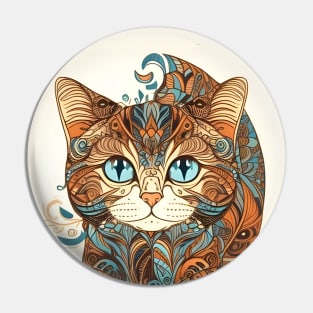 Happy Cat Boho - Colorful Cat Hippy Lover Pin