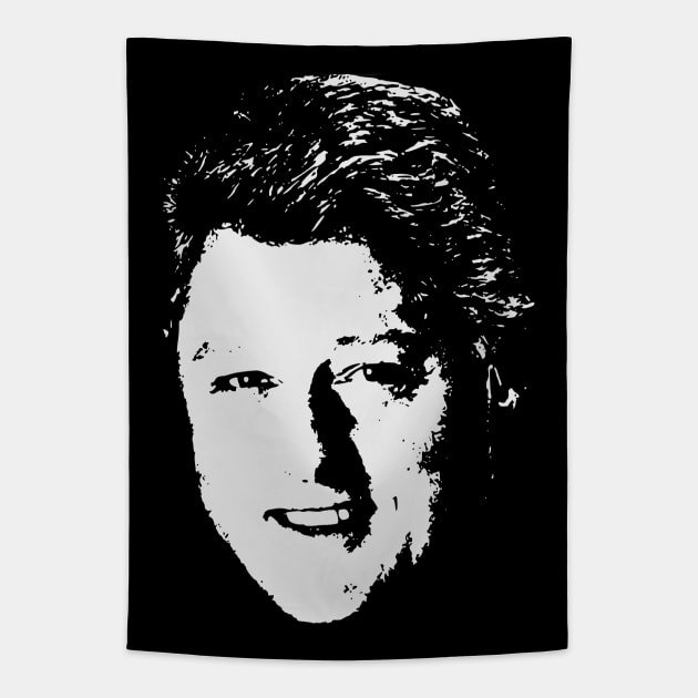 Bill Clinton Winning Smile White On Black Pop Art Tapestry by Nerd_art