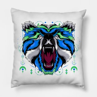 roar bear vintage Pillow