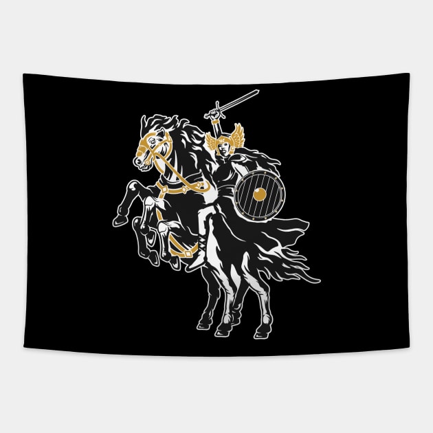 Valkyrie with sleipnir Tapestry by Shankara