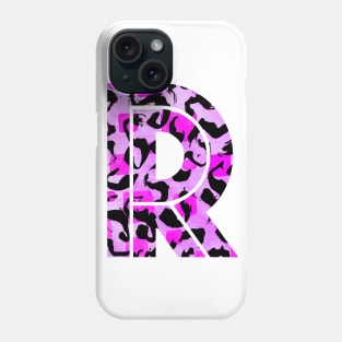 Letter R Watercolour Leopard Print Alphabet Phone Case