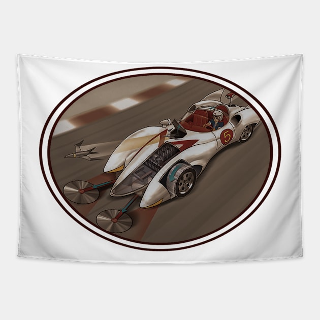 speed racer Tapestry by dance girl and mousse podcast