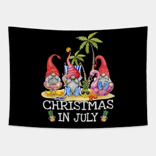 Three Gnomes Summer Vacation Hawaiian Christmas In July Tapestry