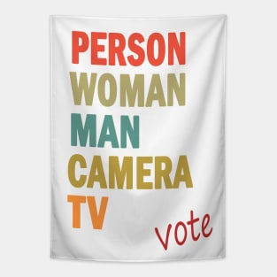 Person Woman Man Camera TV Tapestry