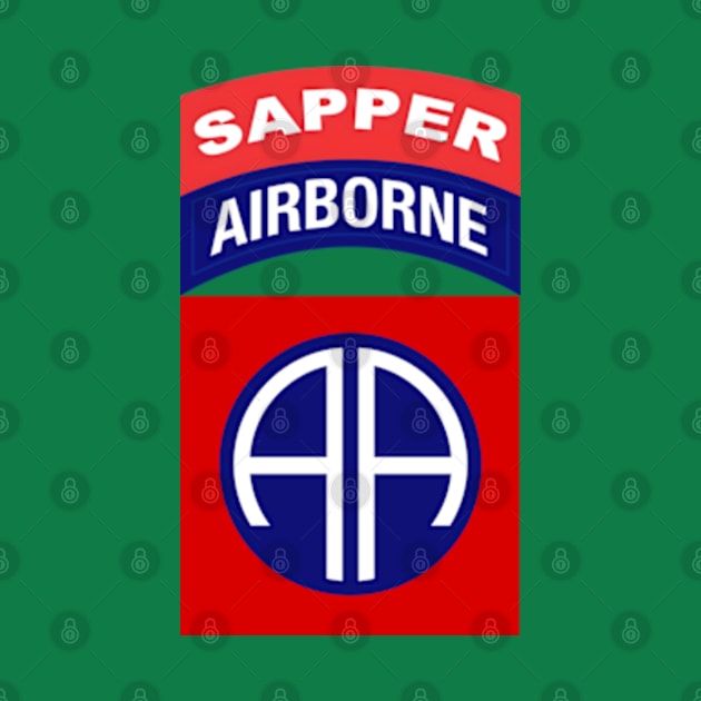 82 Airborne Sapper Tab - Side of Chest by Desert Owl Designs