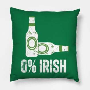 0% Irish St. Patrick's Graphic, funny Irish Pillow