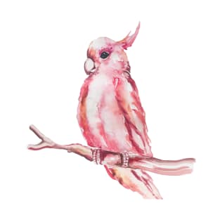 Stunning Fushia Parrot in Watercolor T-Shirt