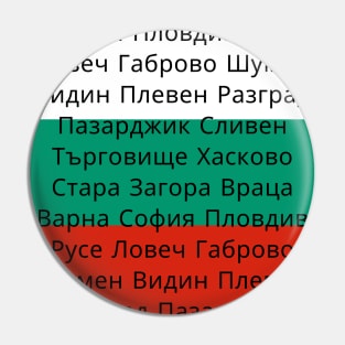 Bulgarian Flag Colors with Cities Pin
