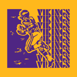 Retro VIkings design purple T-Shirt