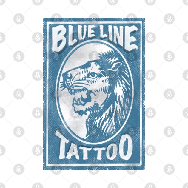 Blue Line Tattoo La Crosse WI Lion Head Logo by BlueLine Design