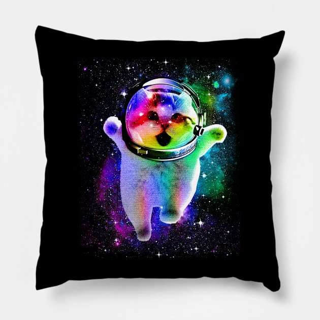 Space kitten Pillow by clingcling