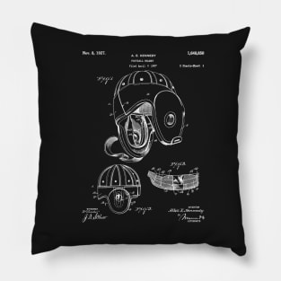 Football Helmet Patent - Sports Fan Football Player Art - Black Chalkboard Pillow