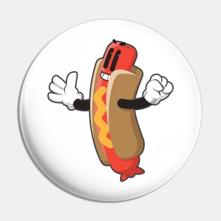 Happy Wiener in His Bun - Vector Art Pin