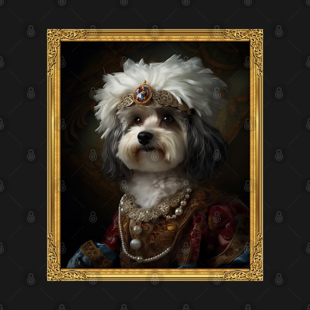 Regal Havanese - Medieval Cuban Queen (Framed) by HUH? Designs