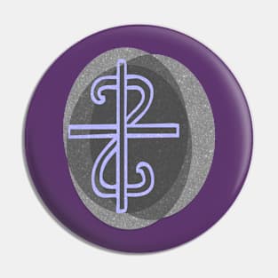 Christian Cross on Textured Background Digital Art Pin