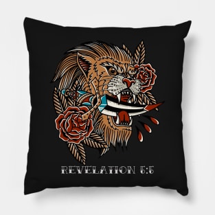 Lion Bible Verse Tattoo Flash Pillow