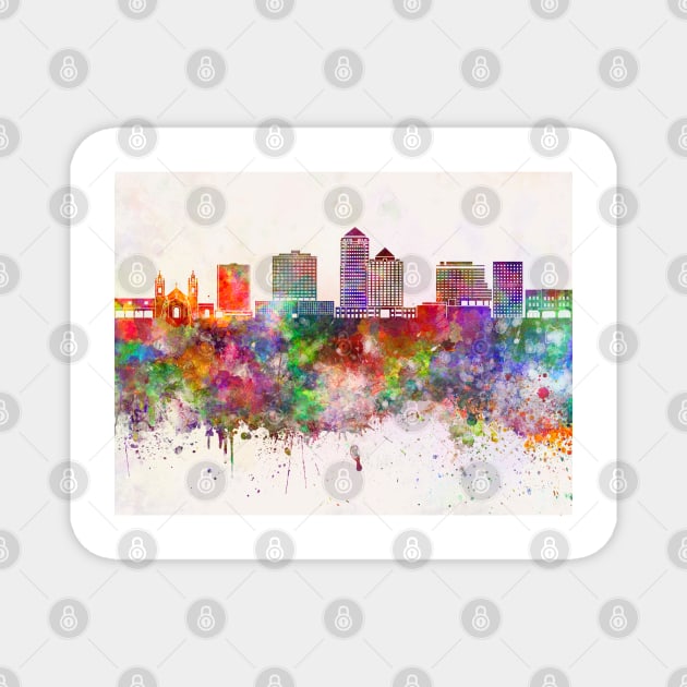 Albuquerque V2 skyline in watercolor background Magnet by PaulrommerArt