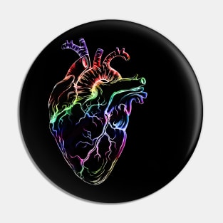 Heart Human Anatomy raimbow black Pin