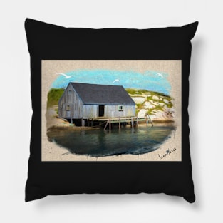 Nova Scotia Fishing Shack Pillow