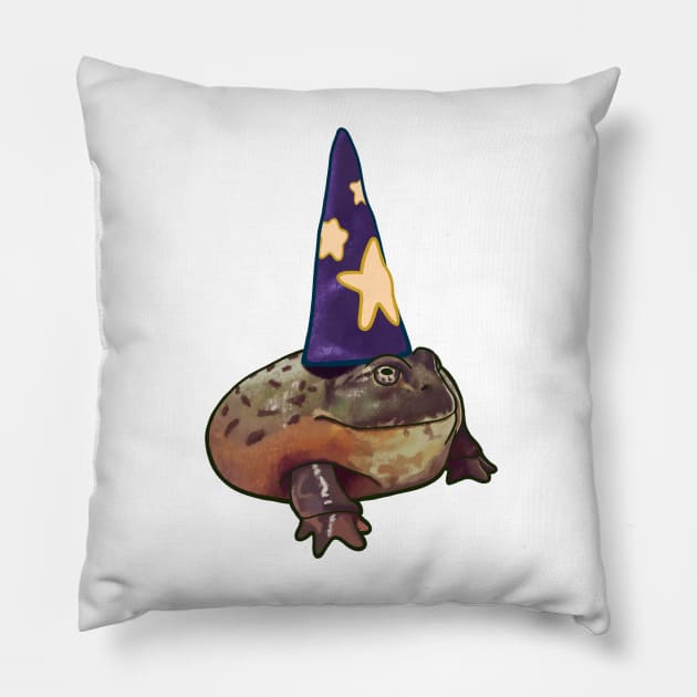 Chunky Toad Wizard Frog Humor Halloween Costume Pet Portrait Pillow by fiatluxillust