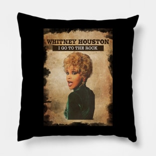 Vintage Old Paper 80s Style Whitney Houston Pillow