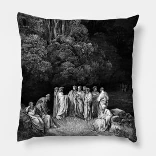 High Resolution Gustave Doré Illustration The Poets in Limbo Pillow